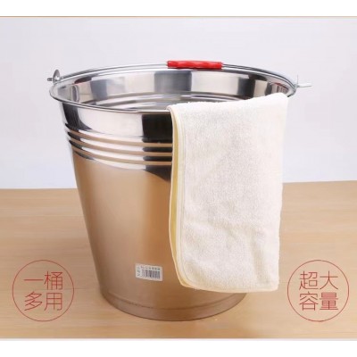 无磁加厚不锈钢水桶斜身提桶提水桶家用桶304手提桶牛奶桶批发图1