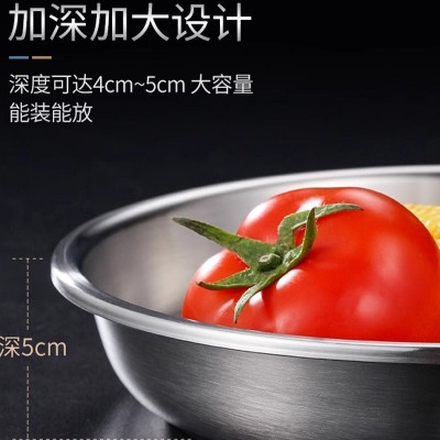 304不锈钢盘子圆形家用碟子甜品盘菜盘加厚早餐盘烤盘饺子盘圆盘图4