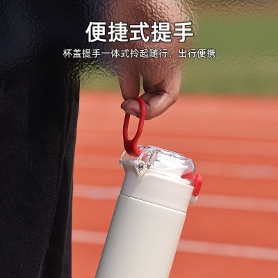 高颜值弹跳保温杯316不锈钢创意提手便携户外大容量运动水杯批发图3