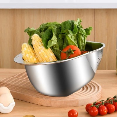 不锈钢淘米盆漏盆洗米筛家用厨房洗菜果蔬沥水滤水篮子图5