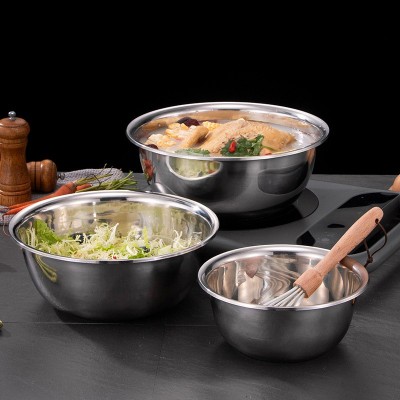 不锈钢打蛋盆和面盆子料理盆家用厨房烘焙盆洗菜盆食品级圆盆图2