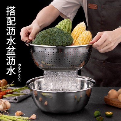 不锈钢打蛋盆和面盆子料理盆家用厨房烘焙盆洗菜盆食品级圆盆图4