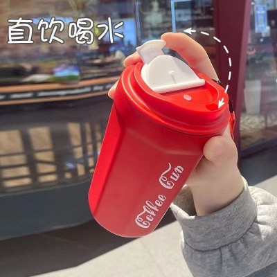 厂家直供 可乐咖啡杯304不锈钢车载保温杯便携提绳随手马克杯代发图5
