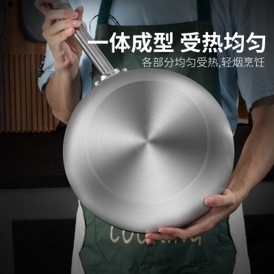 商用不锈钢煎锅家用电磁炉平底锅不粘锅煎鸡蛋煤气灶无烟通用煎锅图4