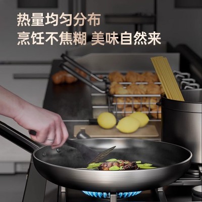 商用不锈钢煎锅家用电磁炉平底锅不粘锅煎鸡蛋煤气灶无烟通用煎锅图3