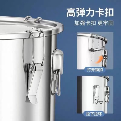 304不锈钢密封桶加厚商用汤桶带盖米桶油桶酒桶家用茶叶罐牛奶桶图4