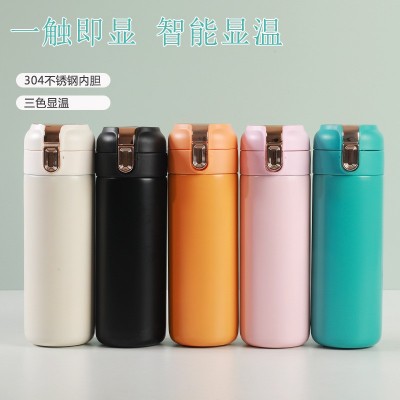 304不锈钢保温杯高颜值智能显温豌豆杯一键开关水杯便捷式弹跳杯图4