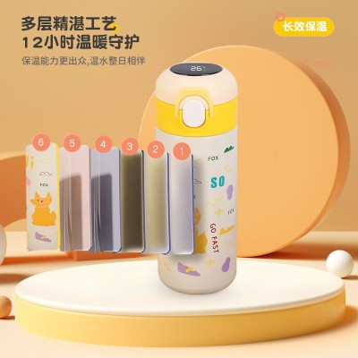 高颜值316不锈钢智能保温杯卡通儿童弹跳杯户外便携学生随行水杯图2