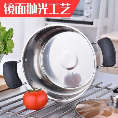 汤锅复合钢不锈钢特厚家用双柄大容量电磁炉灶通用汤煲锅礼品批发图3