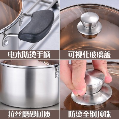 汤锅复合钢不锈钢特厚家用双柄大容量电磁炉灶通用汤煲锅礼品批发图4