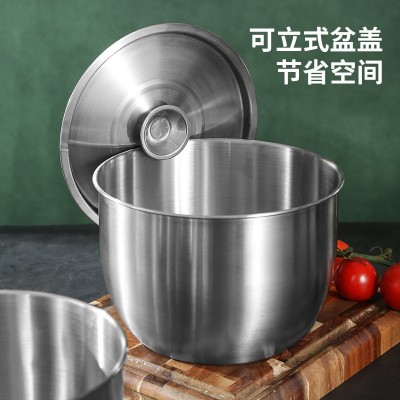 304不锈钢打蛋盆家用加深加厚烘焙打发奶油搅拌碗专用料理揉面盆图3