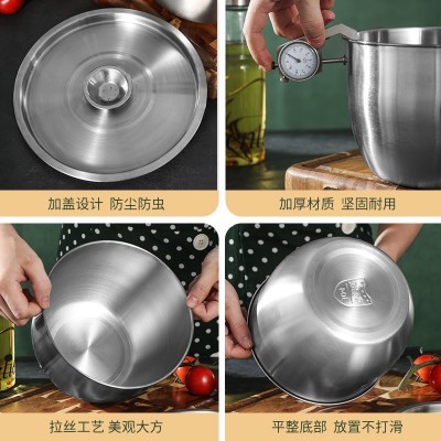 304不锈钢打蛋盆家用加深加厚烘焙打发奶油搅拌碗专用料理揉面盆图4