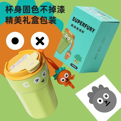 女生高颜值咖啡杯316不锈钢咖啡杯保温杯奇趣可爱杯子印logo刻字图4