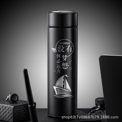 304商务不锈钢温度显示温控智能保温杯批发 跨境测温直身杯子礼品图2