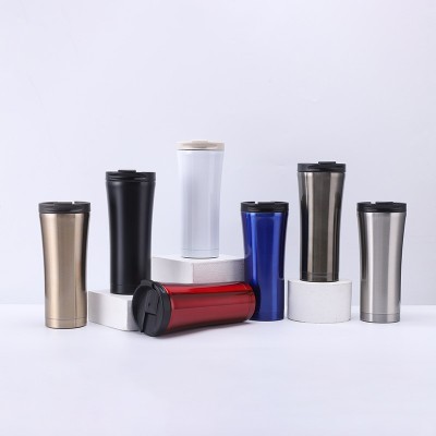 车载咖啡杯304不锈钢翻盖商务办公车载汽车水杯图2