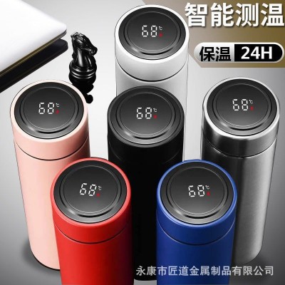 新款不锈钢双层真空智能温度显示保温杯商务纪念礼品刻字LOGO水杯图2