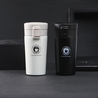创意304不锈钢弹跳盖咖啡杯便携车载学生水杯商务办公保温杯印制图2