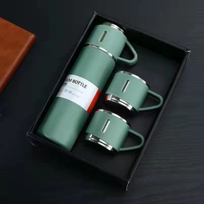 跨境304不锈钢保温杯 套装商务杯套装水杯办公一杯双盖杯套装礼品图2