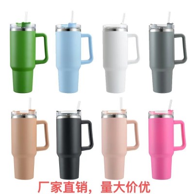 亚马逊304不锈钢吸管杯大容量手柄40oz一代汽车杯便携保 冷冰霸杯图5