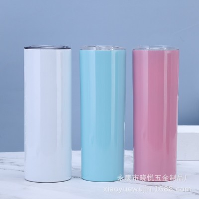 304不锈钢20oz直杯双层真空保温杯瘦身水杯直身杯亚马逊汽车杯图2
