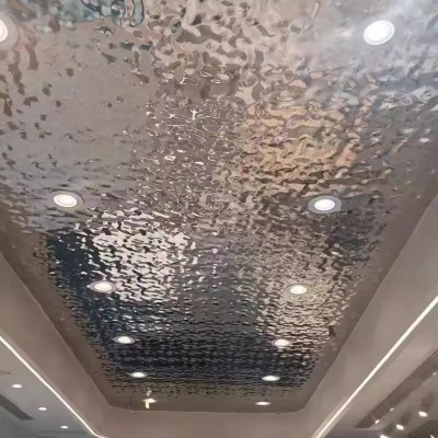 不锈钢水波纹板钛金8K镜面凹凸装饰板流水纹酒店背景墙吊顶金属板图3
