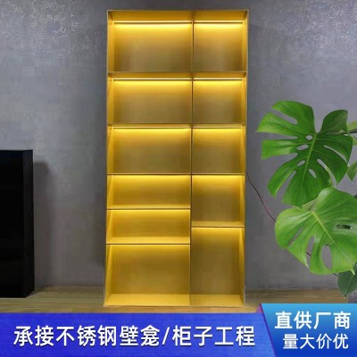 家装不锈钢展示柜led带灯带嵌入式金属壁龛不锈钢储物柜生产厂家图1