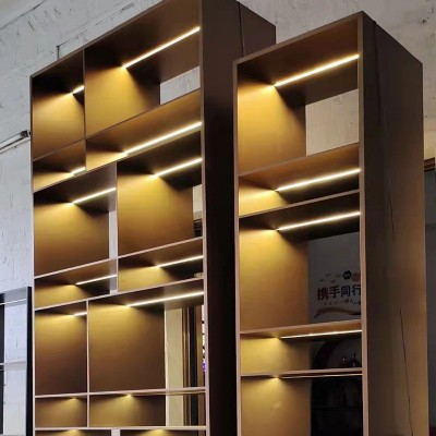 家装不锈钢展示柜led带灯带嵌入式金属壁龛不锈钢储物柜生产厂家图2