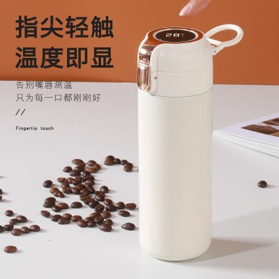 高颜值智能水杯304不锈钢儿童保温杯女生显温水杯带提手便携杯子图3