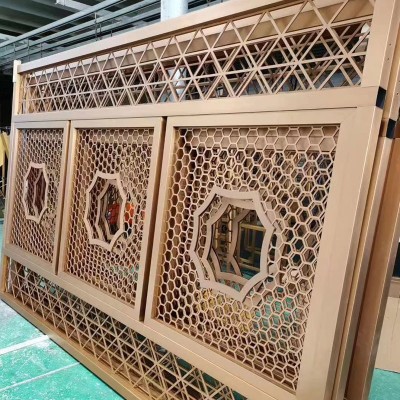 厂家别墅酒店不锈钢屏风轻奢北欧中式办公室玄关客厅隔断工装图2