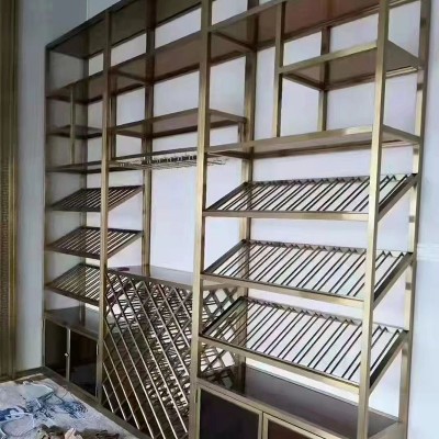 厂家别墅酒店不锈钢屏风轻奢北欧中式办公室玄关客厅隔断工装图4