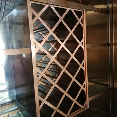 不锈钢橱柜红酒柜双开恒温发光酒窖玫瑰金客厅间厅收纳图3