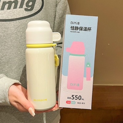 316不锈钢保温杯男女生高颜值水杯2024新款儿童学生上学带盖杯子图2