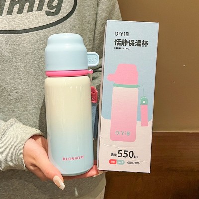 316不锈钢保温杯男女生高颜值水杯2024新款儿童学生上学带盖杯子