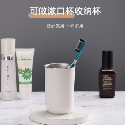 300ml外塑内钢牛奶杯双层隔热咖啡杯保温水杯不锈钢漱口杯可logo图3