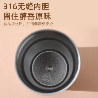 316不锈钢咖啡杯LED智能显温双层保温杯便携提绳车载随行礼品水杯图4