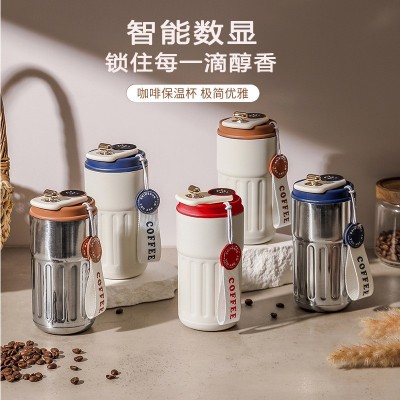 不锈钢咖啡杯智能温度显示保温杯办公家用车载水杯礼品可定logo图1