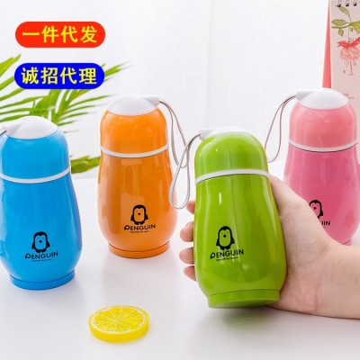不锈钢企鹅保温杯创意便携卡通儿童水杯开业活动礼品杯子可做logo图1