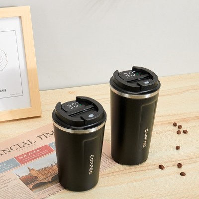 简约咖啡杯高颜值304不锈钢保温杯智能随行办公杯时尚保冷 车载杯图3