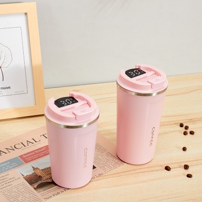 简约咖啡杯高颜值304不锈钢保温杯智能随行办公杯时尚保冷 车载杯图5