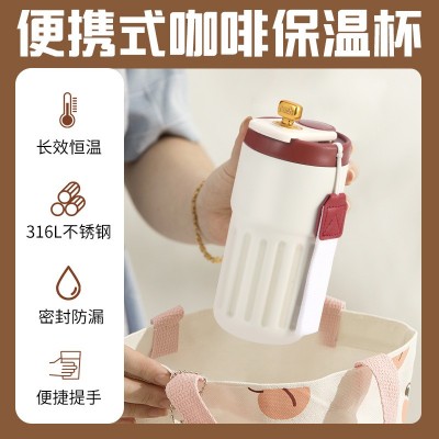 316不锈钢智能咖啡杯双层真空保温杯便携车载随手杯可定礼品杯图3