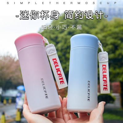 高颜值渐变316不锈钢保温杯男女学生便携直饮水杯真空提绳保温杯图3