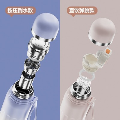 渐变色316不锈钢大容量便携运动子弹头保温杯礼品水杯汽车杯水壶图2