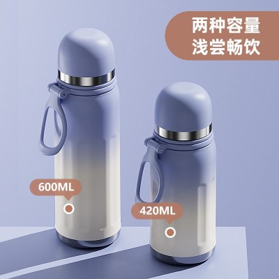 渐变色316不锈钢大容量便携运动子弹头保温杯礼品水杯汽车杯水壶图3