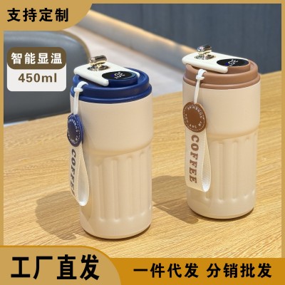 家用智能316不锈钢保温杯提绳随行咖啡杯高颜值便携水杯简约杯子图2