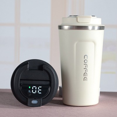 外贸智能测温咖啡杯304不锈钢真空保温杯新款车载便携随行杯批发图3