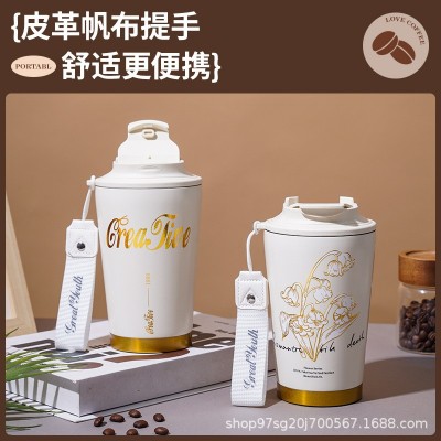 潮牌316不锈钢咖啡杯高颜值陶瓷保温杯便携随行水杯刻字制定logo图5