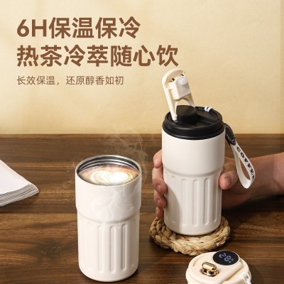跨境爆款显温咖啡杯304不锈钢高颜值保温杯车载汽车水杯礼品批发图5