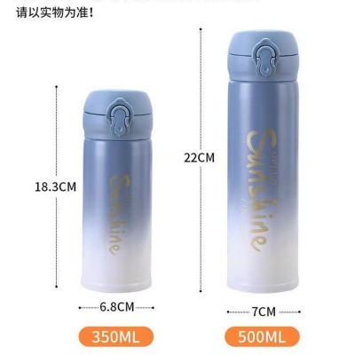 不锈钢保温杯304水杯弹跳户外车载卡通刻字学生水礼品广告会议图5