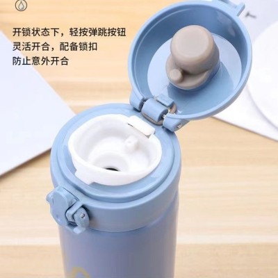 不锈钢保温杯304水杯弹跳户外车载卡通刻字学生水礼品广告会议图2