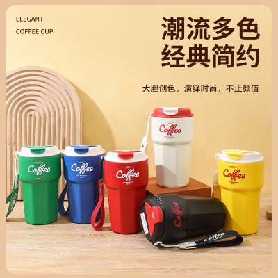 新款网红欧式咖啡保温杯车载随行304不锈钢便捷可乐随手杯批发图2